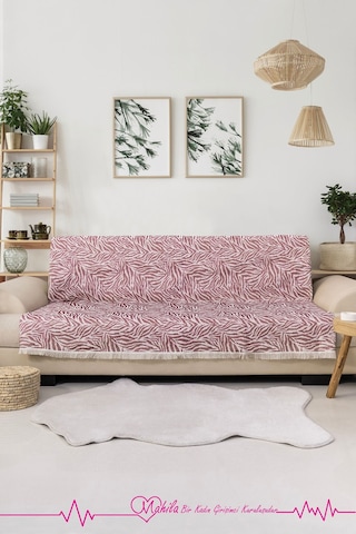 Klasik Pamuklu Koltuk Örtüsü 160x220 Cm Zebra Desen Koltuk Örtüsü Bordo