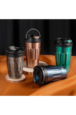 Tyeso Coffe Mug Vakumlu Paslanmaz Çelik Taşıma Kulplu 500 ML