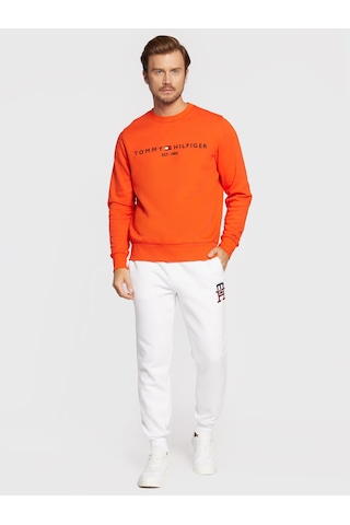 Tommy Hilfiger Sıfır Yaka Sweatshirt Turuncu