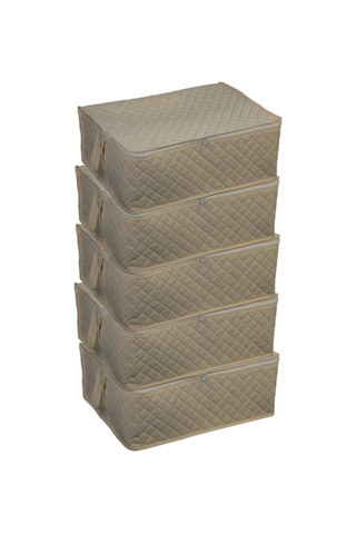 Adarya Home Büyük Boy Yorgan Hurcu 5 Adet 100 x 50 x 50 Krem