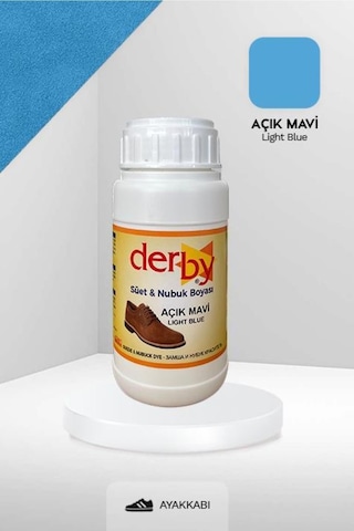 Derby Açık Mavi Süet & Nubuk Deri Boyası 250 Ml / Süet Nubuk Ayakkabı Boyası