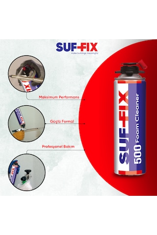 Suf-fix 500 Foam Cleaner Pu Köpük Temizleyici 500ml Tabanca Ve Yüzey Temizleme Spreyi