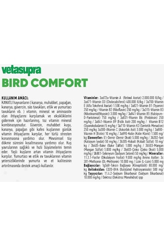 Vetasupra Bird Comfort - Kuşlar İçin Hayvan Yem Katkısı 500 Gr.