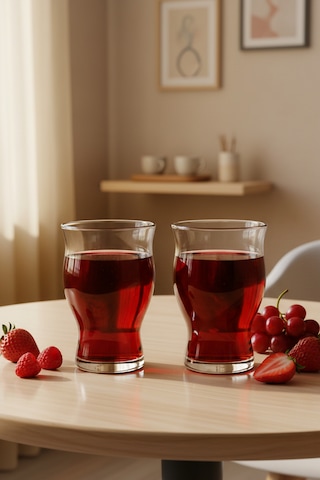 Snippy Duo - 2'li Meşrubat Ve Kokteyl Bardağı Büyük Boy Cam Bardak 500 Ml Cam