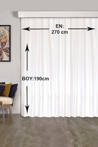 Standart Güneşlik Perde 270X190 Ekru Renk-270x190 Ekru