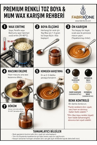 3'lü Set Premium Parafin Soya Wax Toz Mum Boyası Hobi Seti - 5 Cc Kırmızı, Sarı, Turuncu Bkfab3ksrt5g Karışık