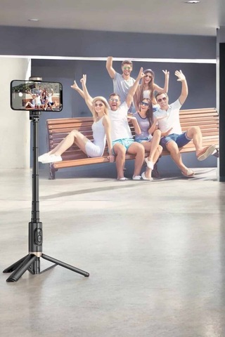 Selfie Çubuğu Tripod Kumandalı Telefon Tutucu Siyah Mh-hs9793-8062