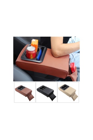Araba Kol Dayama Minderi Yükseltilmiş Dirsek Desteği Hafızalı Köpük Orta Konsol Kol Dayama Yastığı Arka Koltuk Bardak Tutucu Saklama Cebi