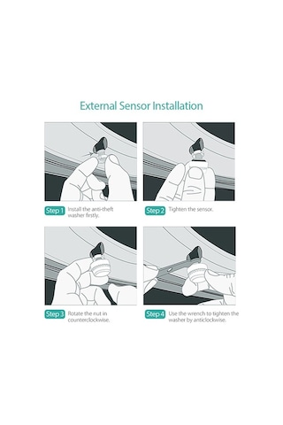 Dancemonkey Akıllı 4 Sensörlü Kablosuz Lastik Basınç Monitörü Ve Alarm 1 Adet 1 Adet