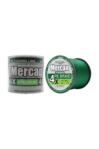 Mercan Pe Örgü Premium 4X İp 500 M Yeşil Misina