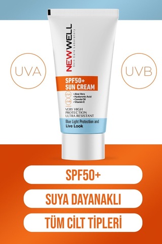 New Well Yüksek Koruma Spf 50+ Aloe Vera Güneş Kremi 50 ML