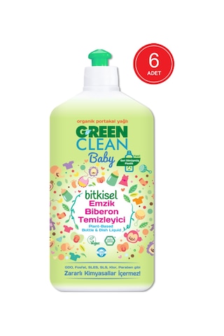 U Green Clean Baby Organik Portakal Yağlı Bitkisel Biberon ve Emzik Temizleyici 6 x 500 ML