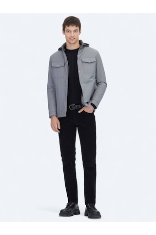 Kip Gri Regular Fit Micro Jel Elyaflı Spor Ceket Gri
