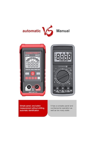 Diğer Habotest Ht123 Otomatik Aralık Multimetre, 2.000 S Siyah & Kırmızı