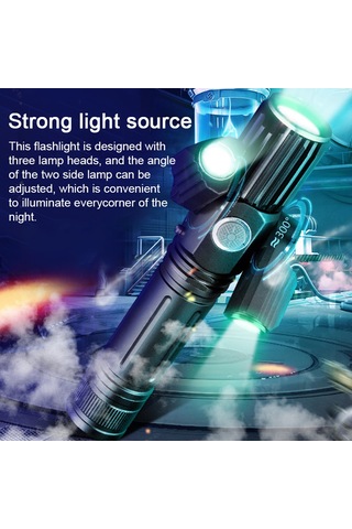 Lemestar Alüminyum Alüminyum Fener, Üç Aydınlatıcı, Bisiklete Monte Edilebilir, Ipx6 Su Geçirmez, 250 Lumens, 6-8 Saat Süre, Zoom Özelliği, Usb Şarjlı 1 Pil + 1 Kablolu Set Siyah