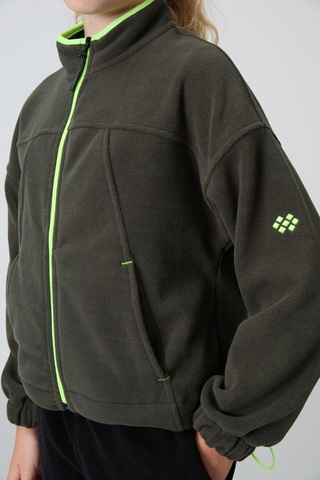 Tommy Life Haki Kalın Yumuşak Dokulu Standart Fit Nakışlı Polar Kız Çocuk Sweatshirt - 75157 Haki