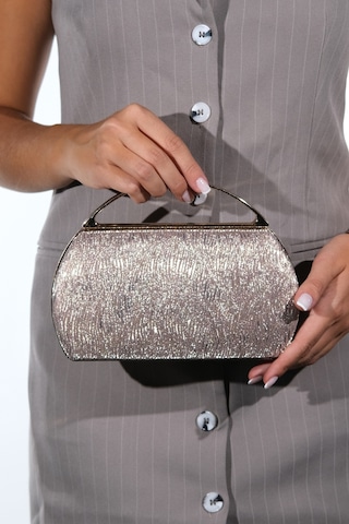 Vıoleta Altın Desenli Kadın Abiye Çanta Altın