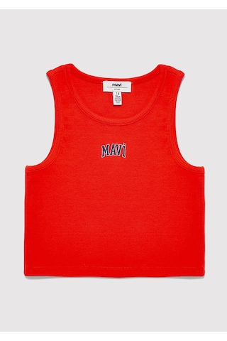 Mavi - Mavi Logo Baskılı Kırmızı Atlet 7610336-70473