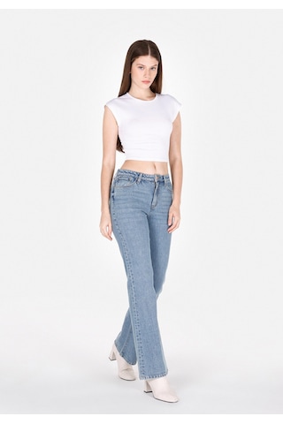 Colin's Colins Regular Fit Orta Bel Geniş Paça Kadın Yeşil Jean Pantolon Cl1073222 Q1.v1 Dn40496 Denim