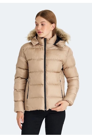 Slazenger Guest Kadın Puffer Şişme Mont Vizon