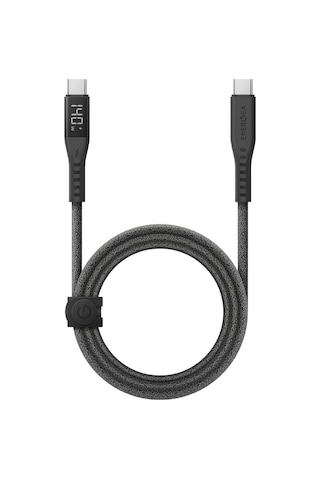 Flow 1.5m 240w Dijital Göstergeli Type-c To Type-c Pd Hızlı Şarj Kablo - Siyah