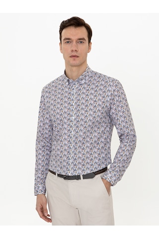 Cacharel Sarı Slim Fit Uzun Kollu Gömlek