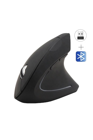 Cr74 Ergonomik Dikey Şarjlı Çift Modlu Mouse Bluetooth 5.0 + 2.4ghz Usb Alıcı, 800-1600 Dpı