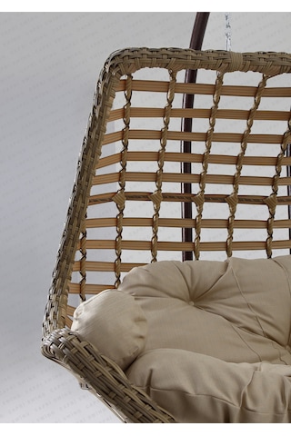 Gardenya Bahçe Capri Swing Cunda Rattan Bahçe Ve Balkon Salıncağı Açık Kahverengi