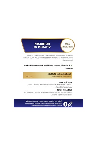 D3 Vitamini Takviye Edici Gıda 1000 Iu, 120 Tablet