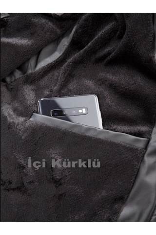 Erkek Yeni Sezon Siyah Dar Kesim Deri Ceket & Mont Siyah