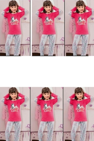 Hmd Yuppi Kız Çocuk Bisiklet Yaka Pijama Takımı (5115)-1-2 Yaş-86-Pembe