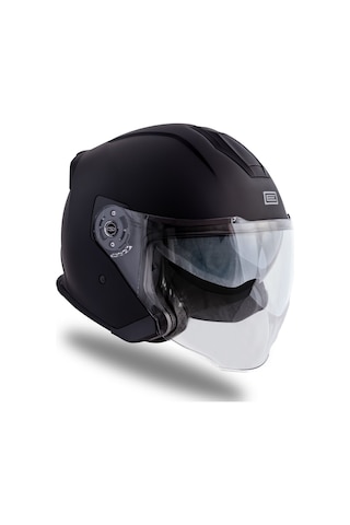 Palio 2.0 Mat Siyah Güneş Vizörlü Açık Kask C2 Mat Siyah