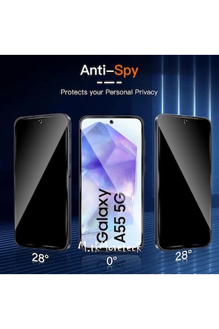Samsung Galaxy A55 Uyumlu Hayalet Ekran Koruyucu Cam 5d Parlak Tam Kapla