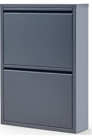 Gowoll 2 Raflı Metal Ayakkabılık Antrasit Ayakkabı Rafı Metal Ayakkabı Dolabı