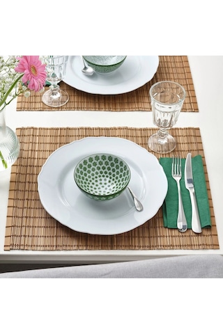 4 Adet Yeşil Desenli Modern Tasarım Çerezlik Porselen Kase 12 Cm yeşil