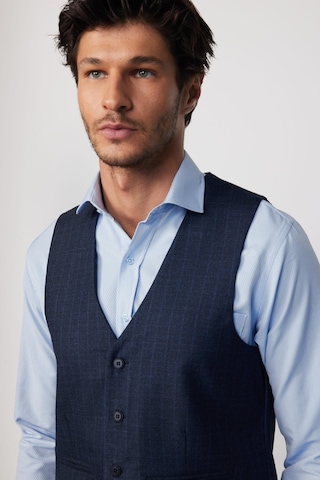 Tudors Slim Fit Dar Kesim Fleto Cep 4 Mevsim Çizgili Lacivert Erkek Yelek-30223-Lacivert