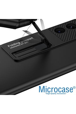 Samsung Galaxy S23 Ultra Standlı Sert Plastik Mat Kılıf - AL3566