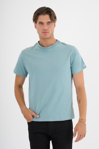 Erkek Yeşil %100 Pamuklu Standart Kalıp T-shirt Siyah