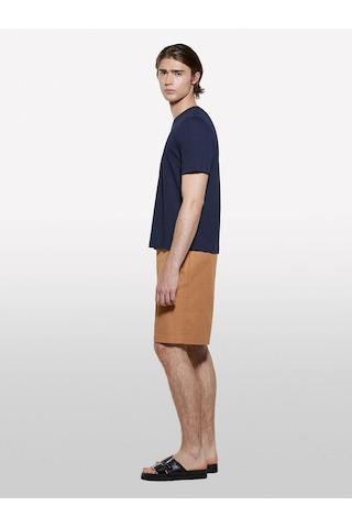 Sisley Keten Karışımlı Bisiklet Yaka Regular Fit T-shirt Erkek Lacivert T-shirt - 325p3d8fs104l