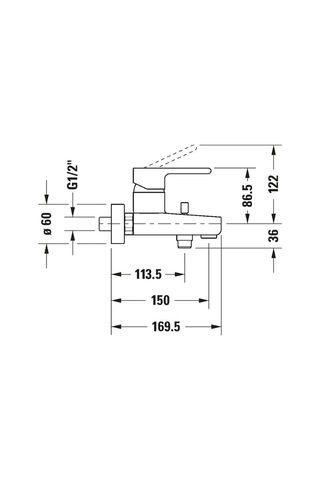 Duravit - B.2 Banyo Bataryası - B25230000010- Krom