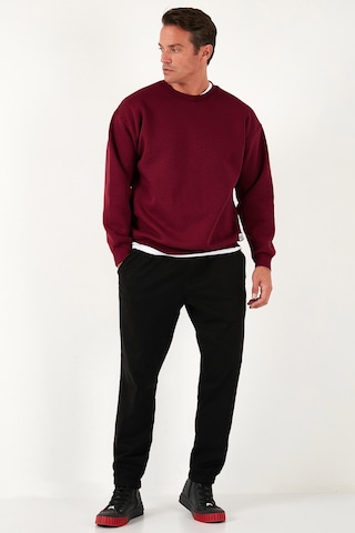 Buratti Regular Fit Bisiklet Yaka Pamuklu Içi Tüylü Yumuşak Şardonlu Erkek Sweat 5905255 Bordo