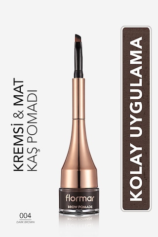 Flormar Yoğun Pigmentli Kalıcı Kaş Pomadı - Brow Pomade - 004 Dark Brown - 8690604572212