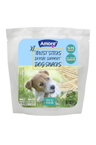 Amore Twist Dog Sticks Kalın Köpek Burgu Çiğneme Ödül Çubuğu Xlarge 418 G