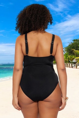Ersefa Konforlu Plus Size Mayo Tasarım Büyük Beden Ergonomik Kesim Geniş Siyah