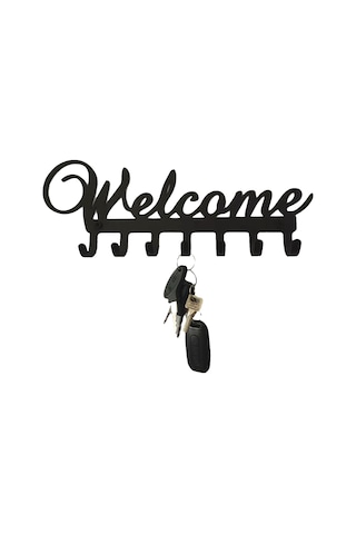 Springsun "7 Kancalı Pratik Duvar Askısı - Paslanmaz Çelik, Matkap Gerektirmeyen Montaj" Siyah