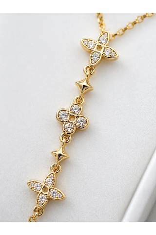 Cm Jewelry Zirkon Taşlı Çelik Şahmeran Bileklik Gold Kadın Şahmeran Altın