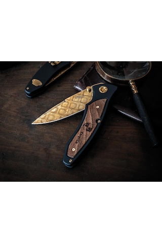 Böker Manufaktur Tirpitz-Damascus Gold Kamp Çakı Çok Renkli