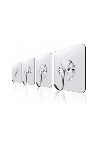 5 Adet 6x6cm Şeffaf Güçlü Kendinden Yapışkanlı Kapı Duvar Askıları Ağır Yük Taşıma &