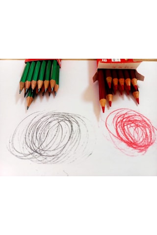 Pensan Mercanlı Kurşun Kalem Hb 12'li + Kırmızı Kopya Kalemi 12'li Siyah