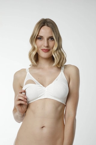 Hmd Underwear Kadın %100 Pamuk Ekru Emzirme Sütyeni & Rahat Doku Hmd6010 Ekru